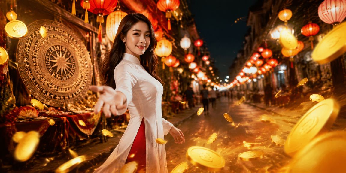 Người dùng Hà Nội tham gia live casino trực tuyến vào ban đêm tại khu chợ đêm sầm uất